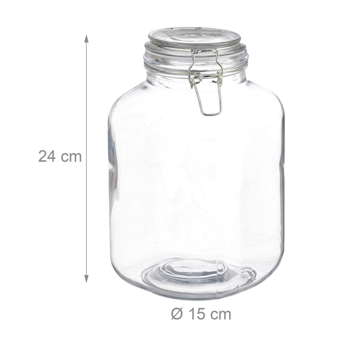 EINMACHGLAS - Transparent, Glas/Metall (3L) - Relaxdays
