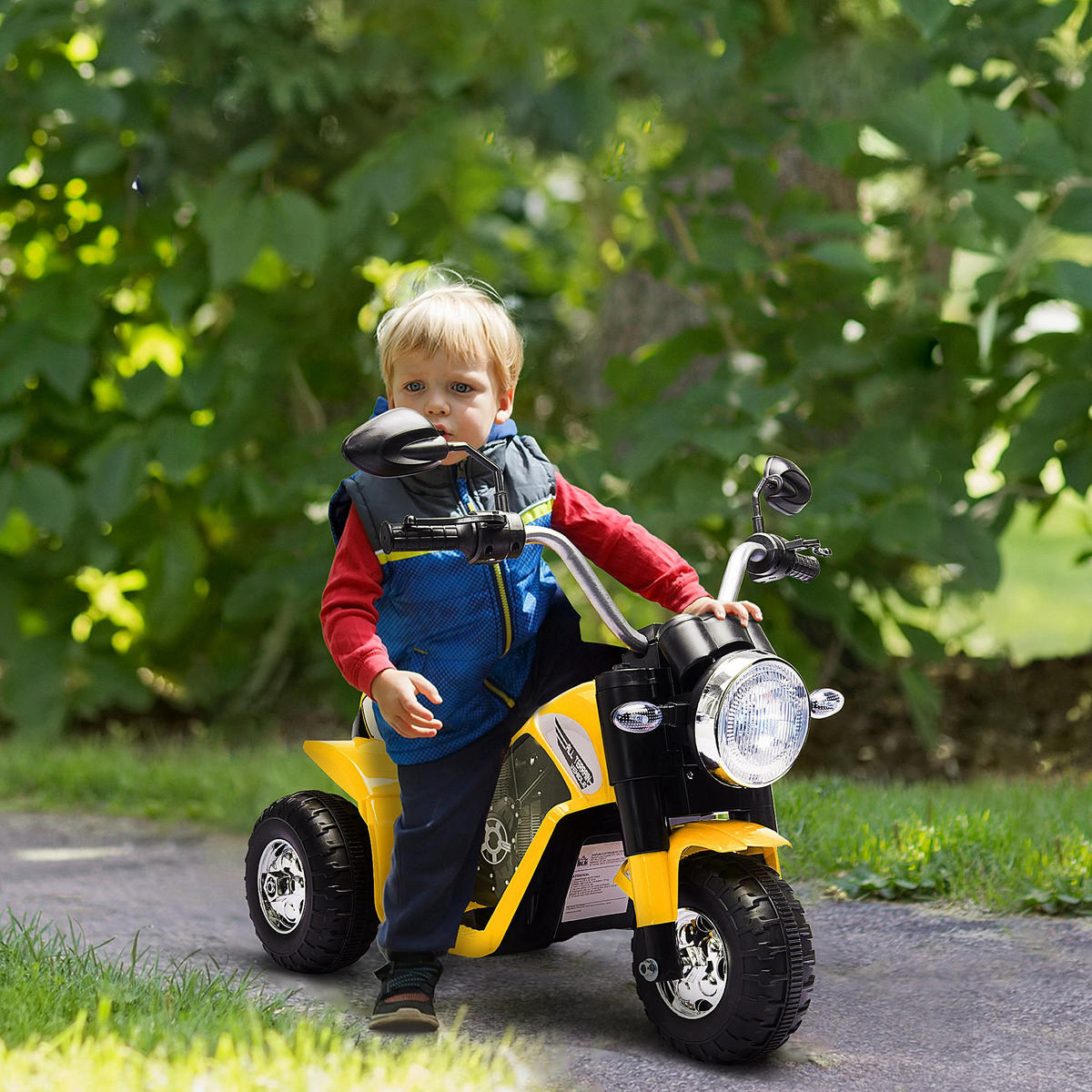 ELEKTRO-MOTORRAD DE-12998 3 Räder Gelb/Schwarz - Gelb, Kunststoff (72/57/56cm) - ComfortXL