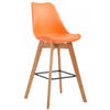 BARHOCKER Kunststoff orange - Eukalyptusholzfarben/Orange, Holz/Kunststoff (48/112/56cm) - CLP