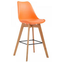 BARHOCKER Kunststoff orange - Eukalyptusholzfarben/Orange, Holz/Kunststoff (48/112/56cm) - CLP