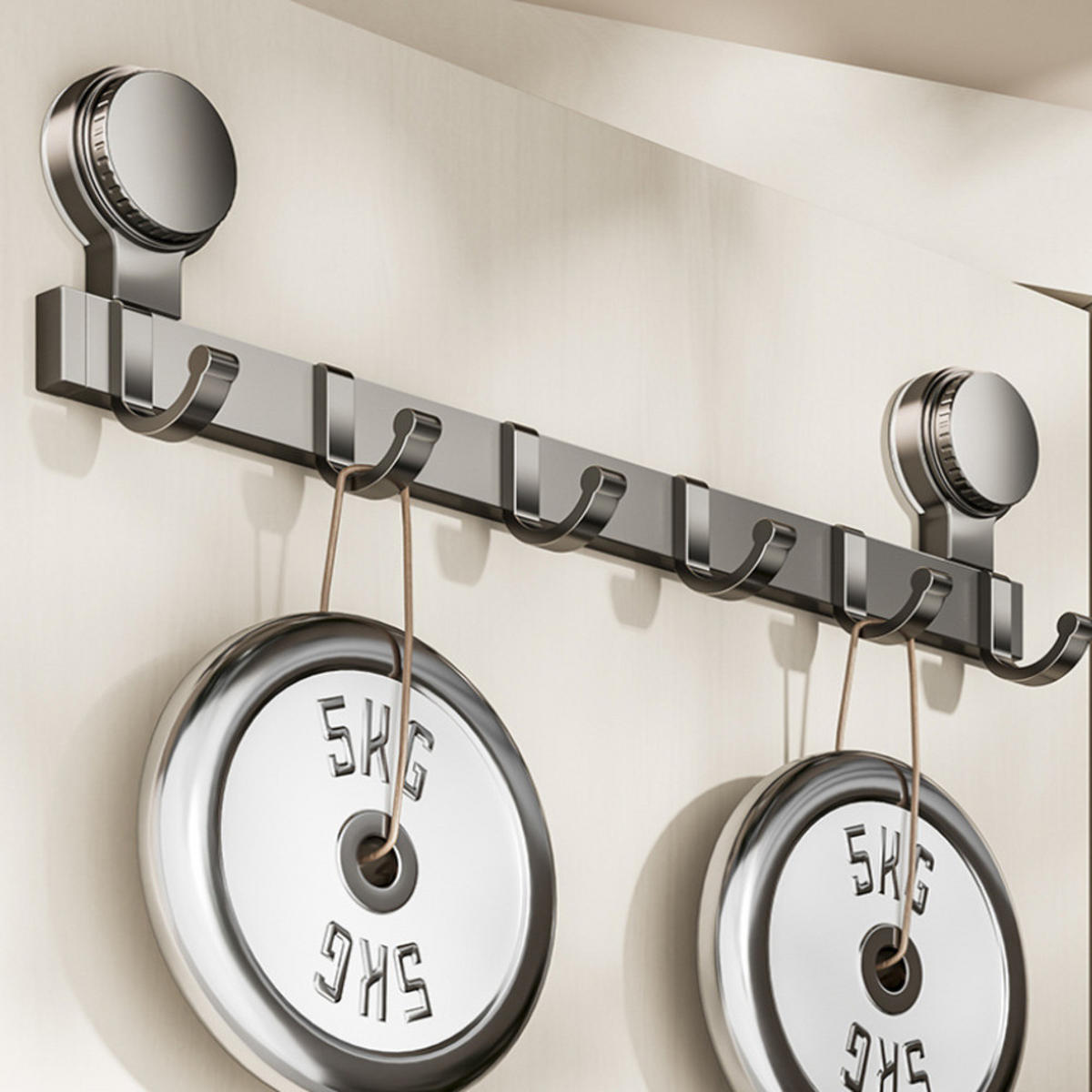 HAKENLEISTE, Weltraum-Aluminium + ABS, grau, Ohne Bohren，44.5 × 11.5 cm - Grau, Metall (11.5/4.5/44.5cm) - Weltevree