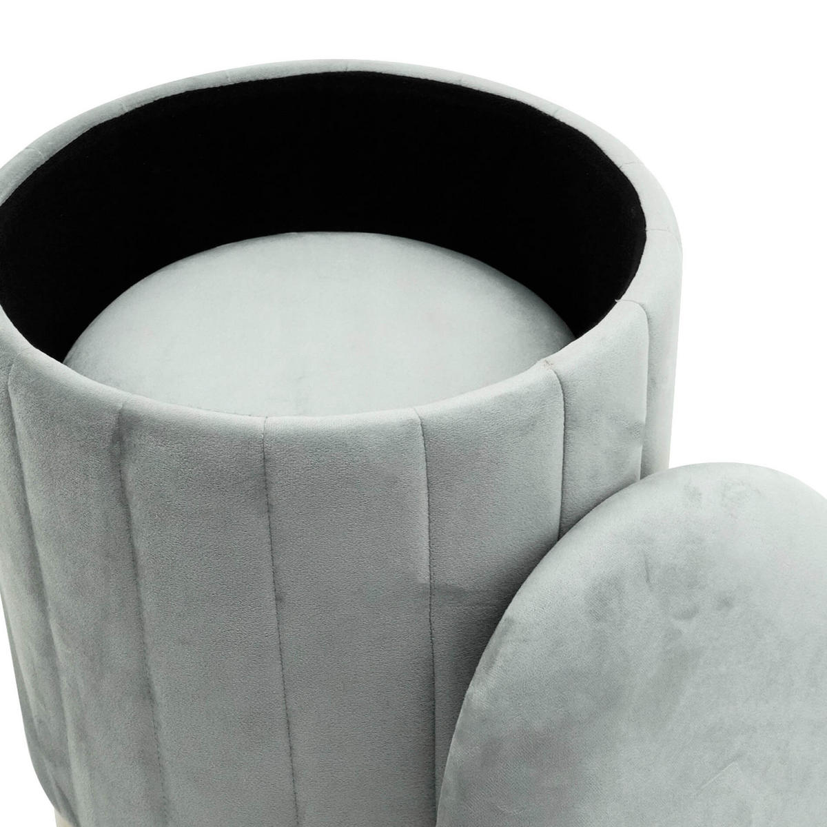 POUF 2er Set Grau 35,5/35,5/44 cm - Grau, Textil (35.5/44/35.5cm) - Mobili Rebecca