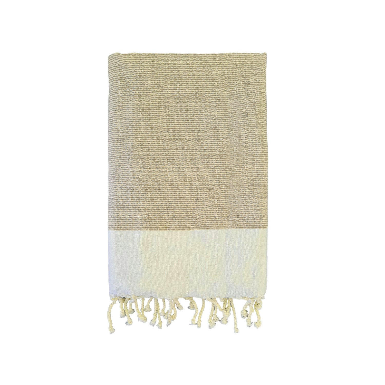 HAMAMTUCH Traditionelles Waffelgewebe Beige 200x200 190g/m² - Athena Taupe XL - Beige, Textil (200/200cm) - LE COMPTOIR DE LA PLAGE