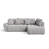 ECKSOFA Genoa Grau - Hellgrau/Schwarz, Holz/Kunststoff (266/190cm) - Graingold