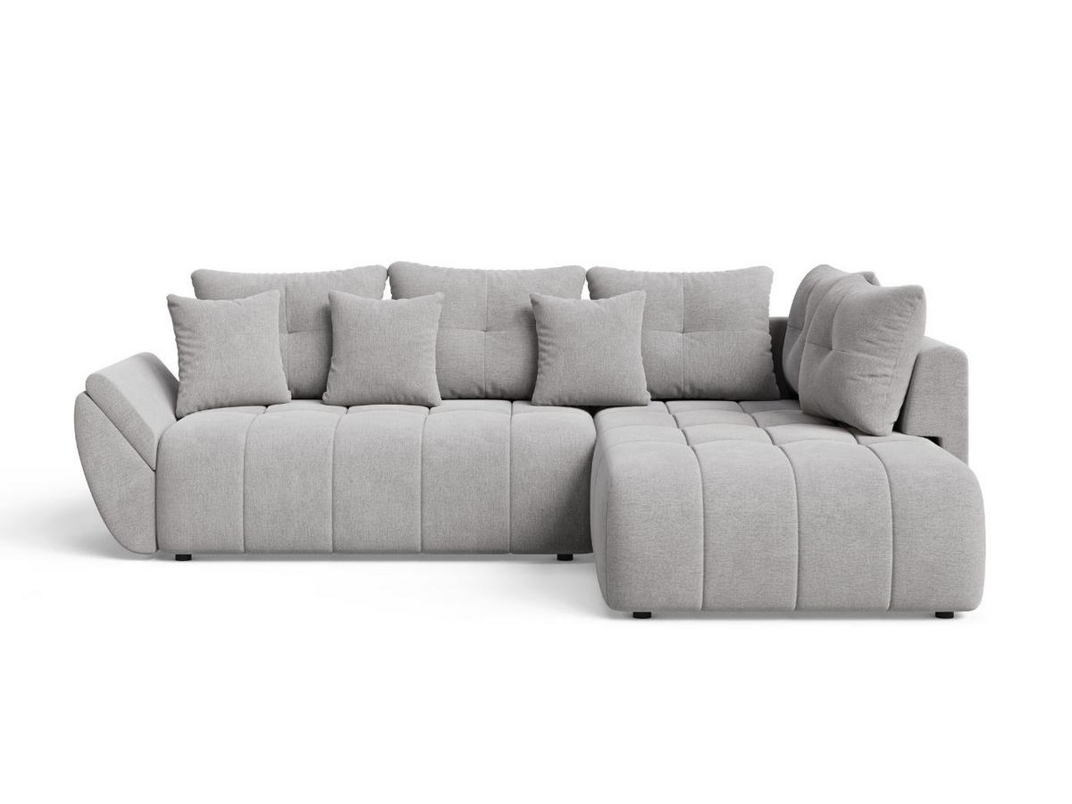 ECKSOFA Genoa Grau - Hellgrau/Schwarz, Holz/Kunststoff (266/190cm) - Graingold
