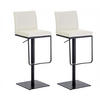 BARHOCKER 2er Set Lederlook Creme - Creme/Schwarz, Textil/Metall (42/86/44cm) - CLP