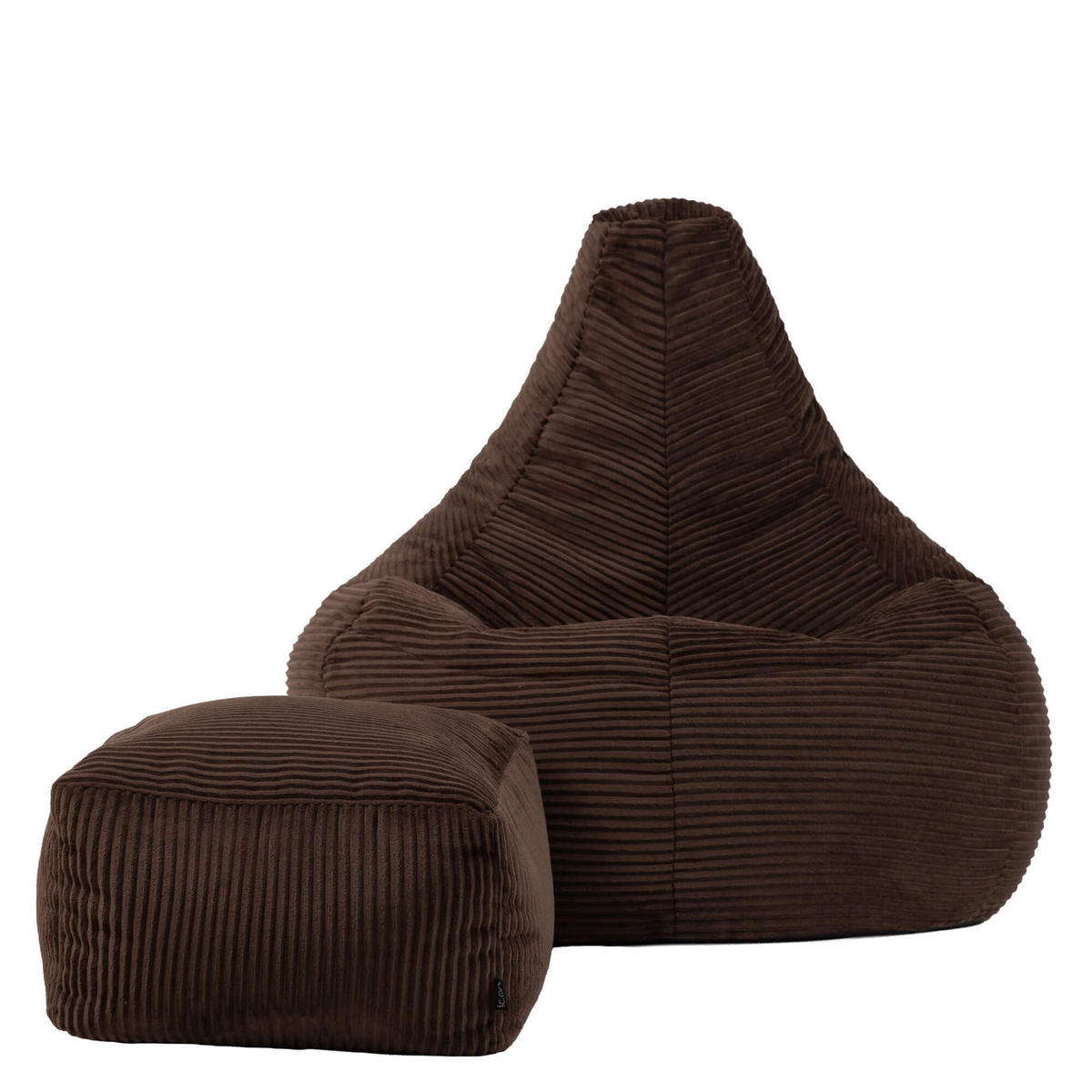 SITZSACK Dalton mit Hocker - Braun, Textil (90/73/84cm) - icon