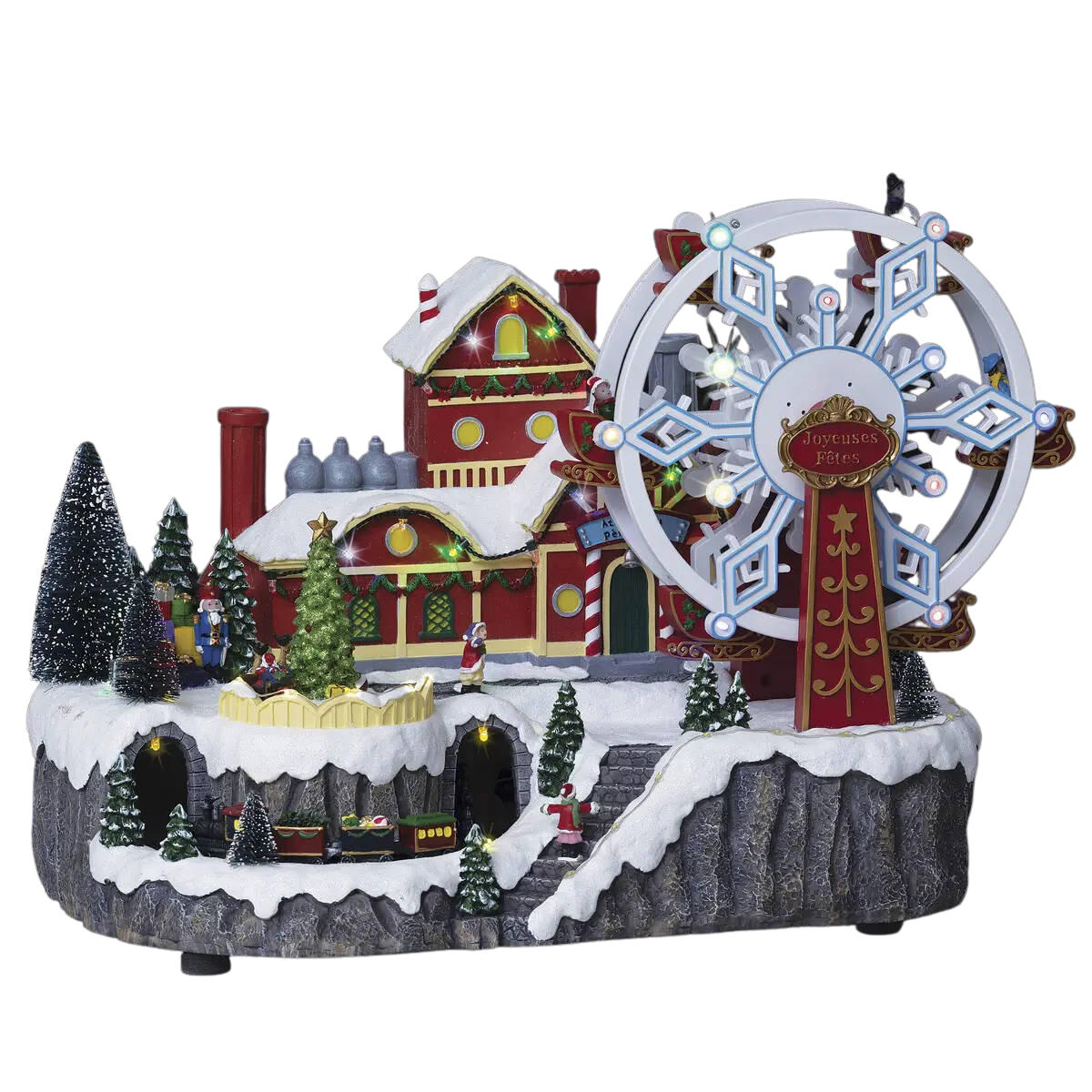 WEIHNACHTSSTADT mit Teufelsmühle 43/27/31,5 cm - Multicolor, Kunststoff (27/31.5/43cm) - Fééric Lights and Christmas