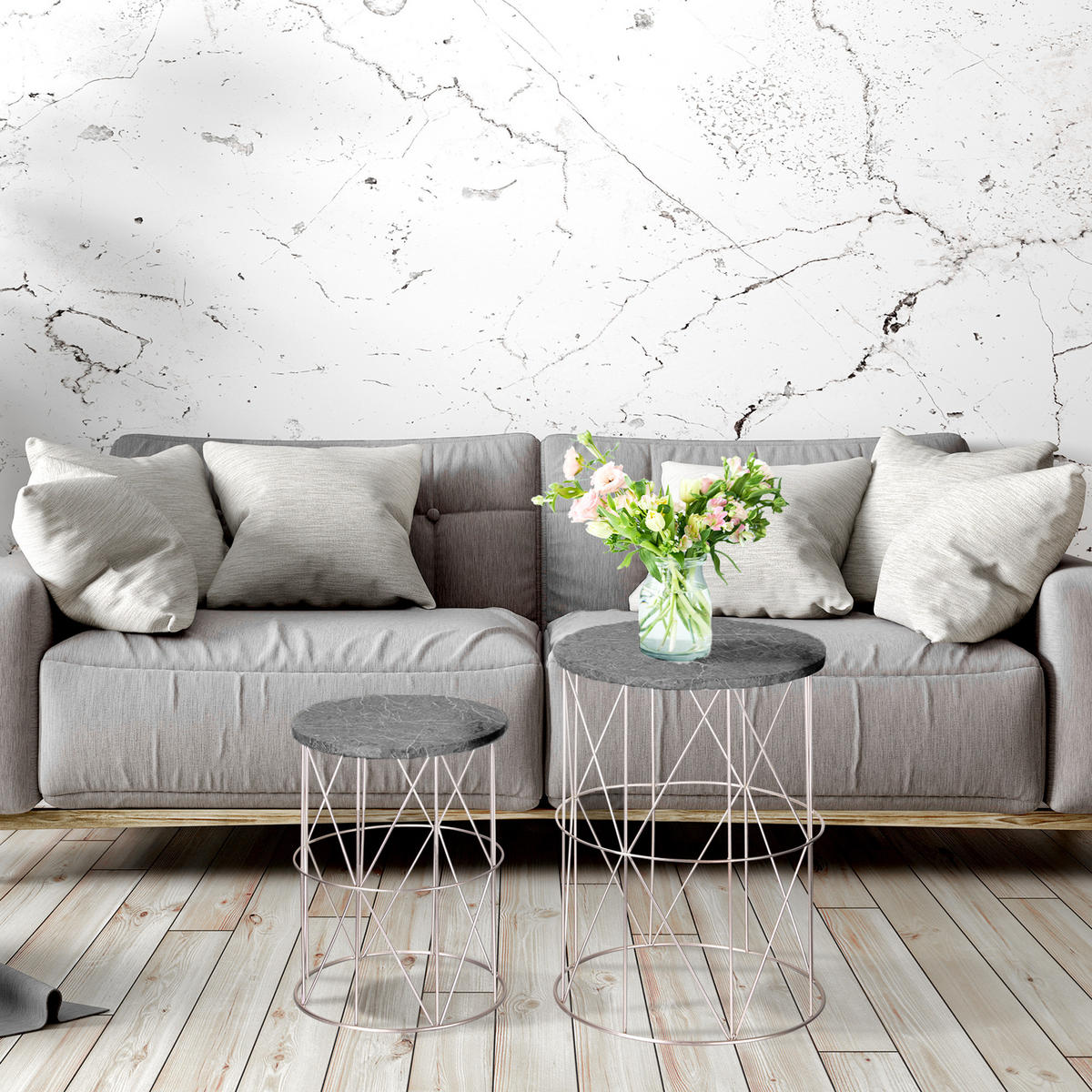 GARTENTISCH, Rose Gold, Metall - Roségold, Metall (38/38/52.5cm) - Outsunny