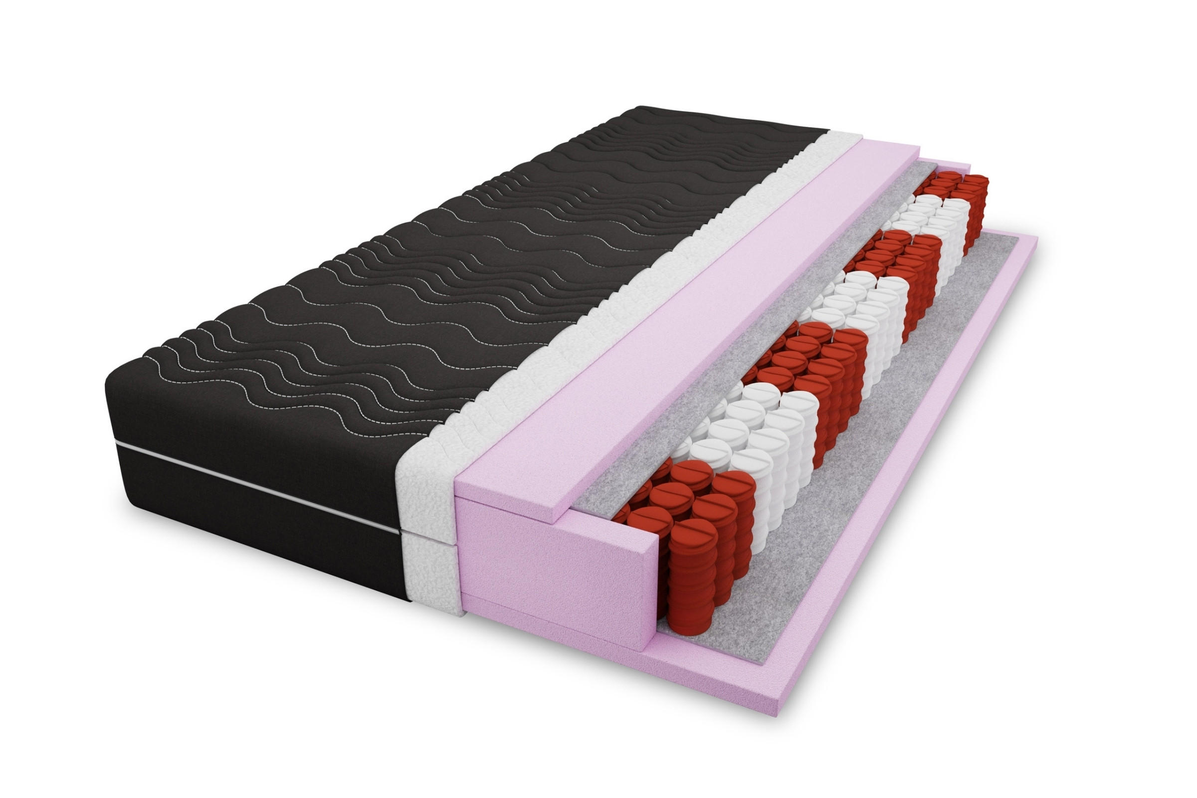 Deine Möbel 24 Taschenfederkernmatratze Schwarz 90x200 cm