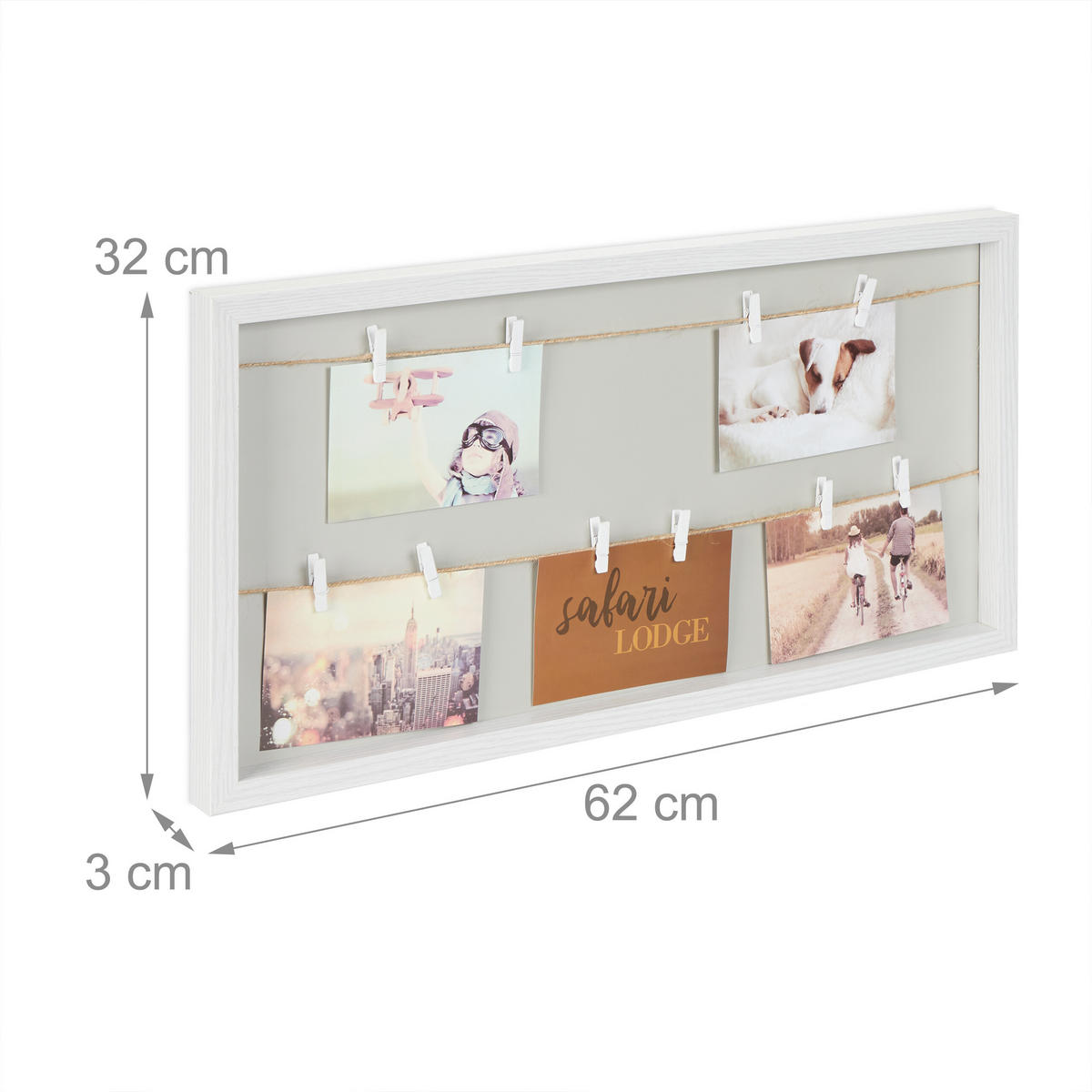 BILDERRAHMEN - Multicolor, Holz/Holzwerkstoff (62/32/3cm) - Relaxdays