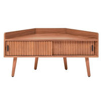 ECK-TV-SCHRANK Nussbaumholz Dunkelbraun 94 x 38 x 47 cm - Dunkelbraun, Holz (94/47/38cm) - Nordlys