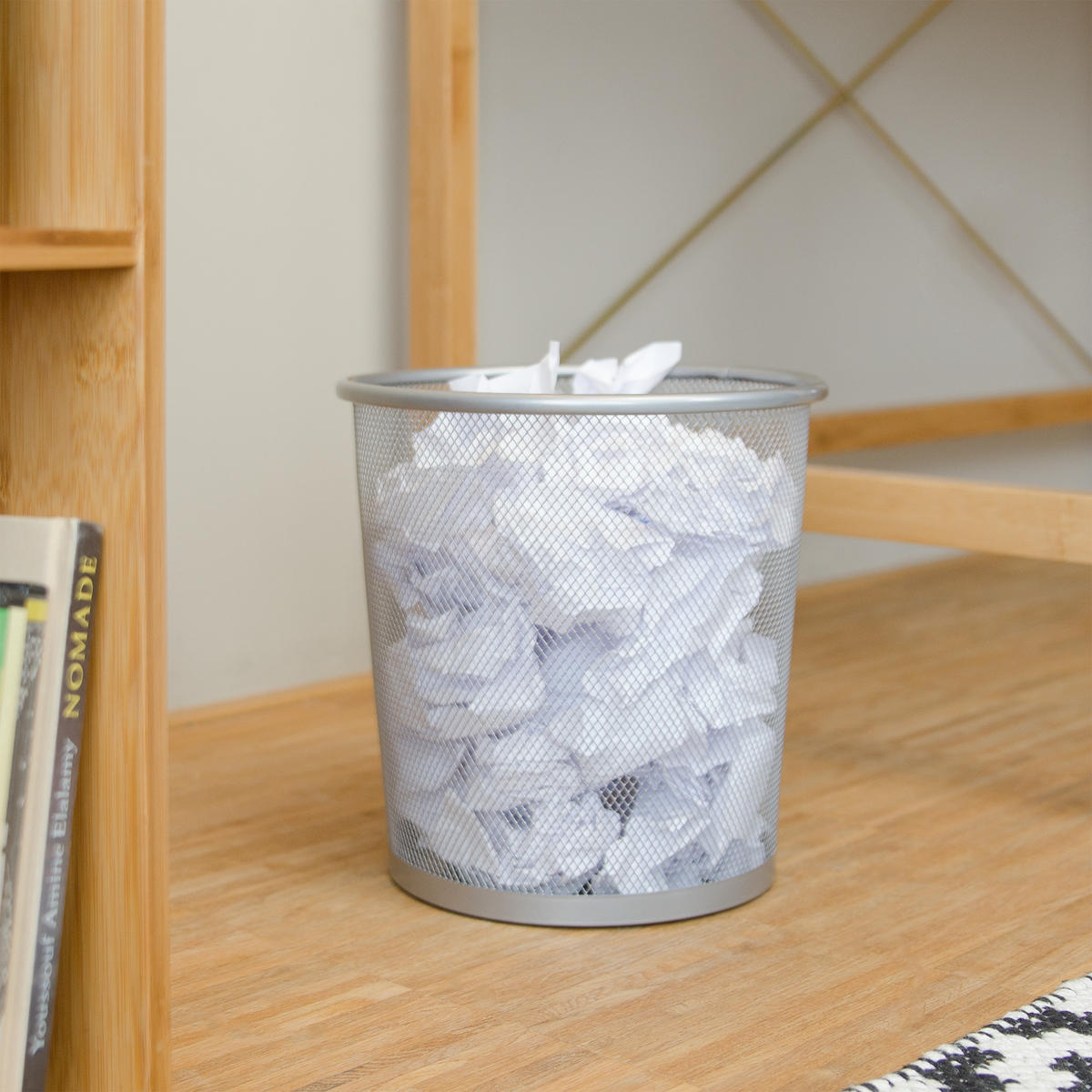 PAPIERKORB - Schwarz, Metall (23/24/23cm) - Relaxdays