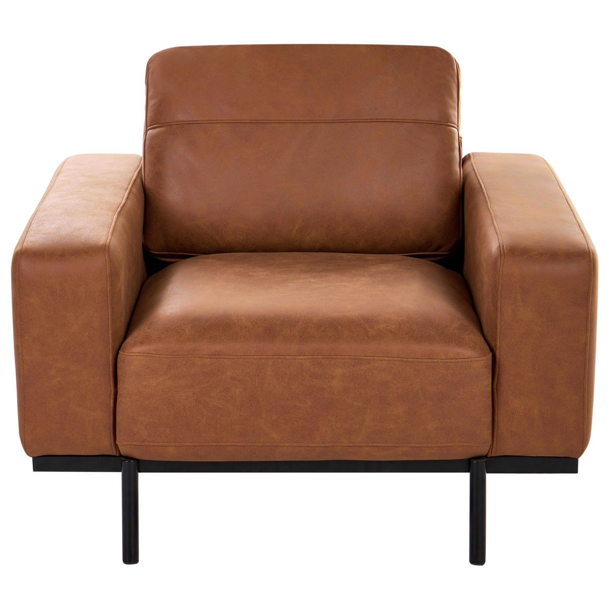 SESSEL Kunstleder Braun Sovik - Braun, Kunststoff/Metall (95/72/87cm) - Beliani