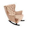 SCHAUKELSESSEL mit gepolstertem Sitz und Armlehnen, 102x81x95 cm, Powder Pink_29829 - Hellrosa/Schwarz, Holz/Textil (81/102/95cm) - DomoHome