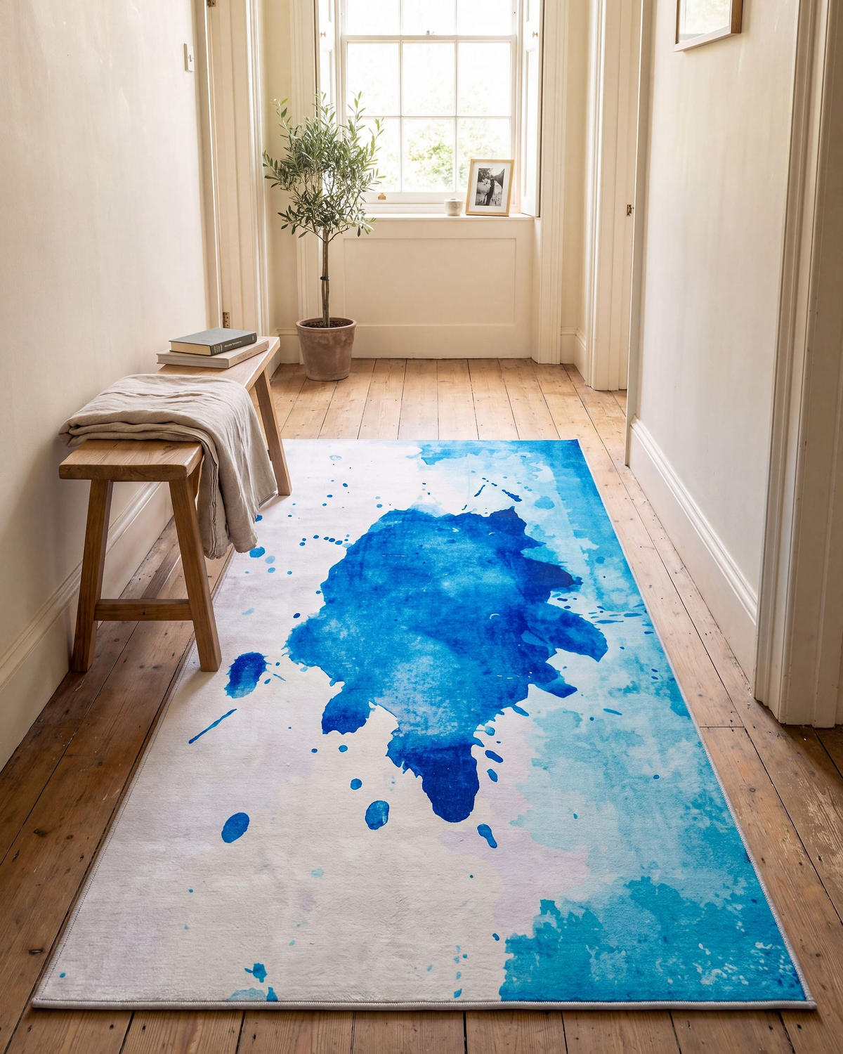 KURZFLOR-TEPPICH Odalar 150/80 cm - Blau, Kunststoff (80/150cm) - Beliani