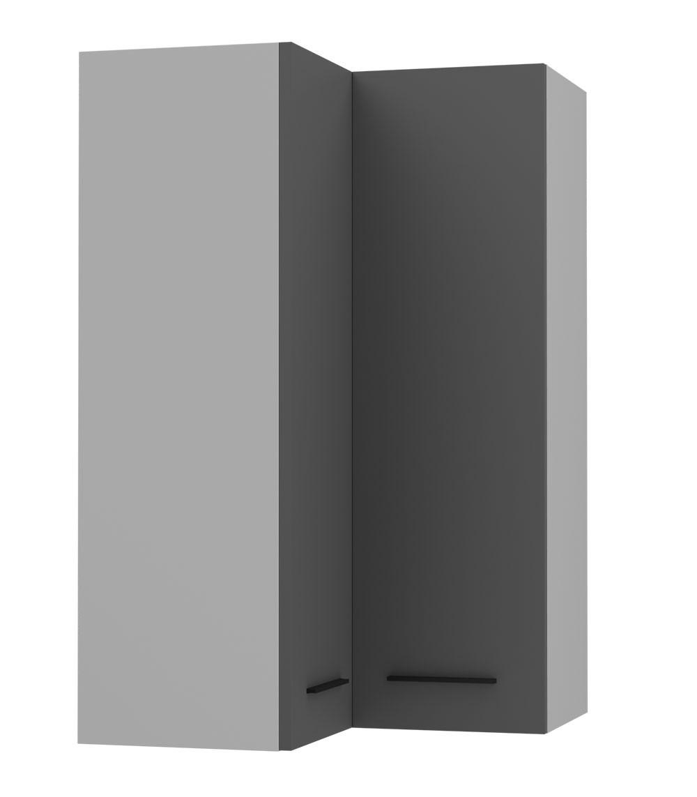 ECKHÄNGESCHRANK Bonn W14/60 grau / graphit matt 60 / 60 / 96cm - Graphitfarben/Grau, Holz/Holzwerkstoff (60/96/60cm) - Feldmann-Wohnen