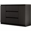 KOMMODE Lemon 120 cm mit zwei Türen und drei Schubladen Schwarzmatt - Schwarz, Holzwerkstoff (120/78/39cm) - Beautysofa