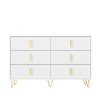 SIDEBOARD Weiß und Gold 120/40/77 cm - Weiß, Holzwerkstoff (120/77/40cm) - PANGIVO