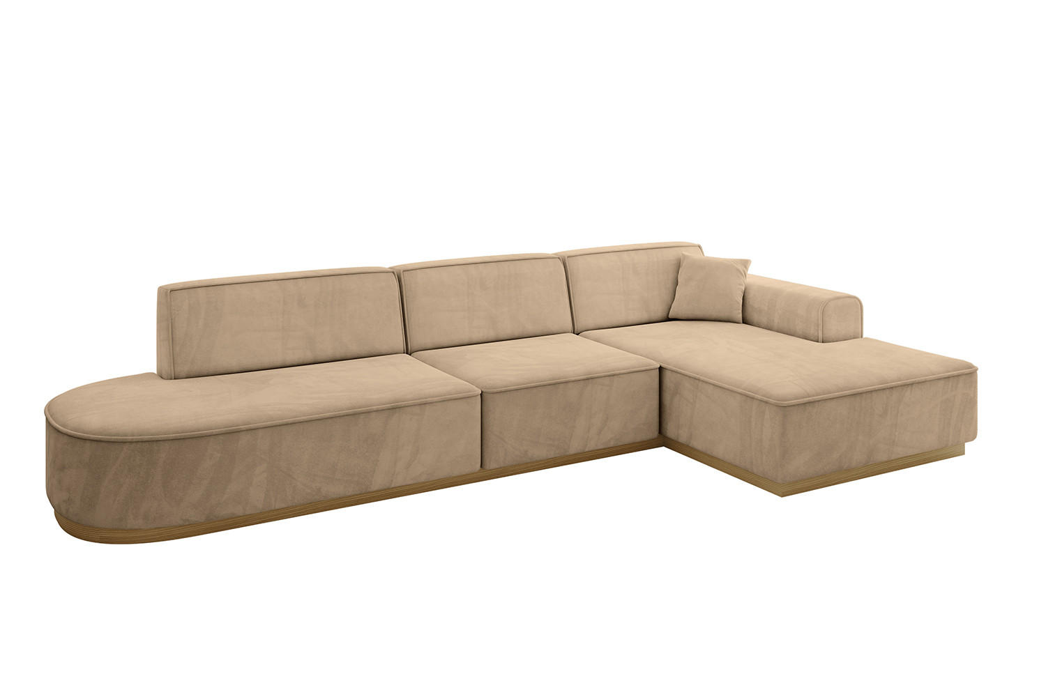 ECKSOFA Ottomane Rechts IREA-L2-v2 - 328x171x83 cm Beige - Beige, Holzwerkstoff/Textil (171/328cm) - ALTDECOR