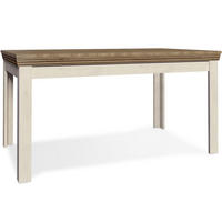 ESSTISCH ARVEN Englischer Stil, Cremeweiß - Eichefarben/Creme, Holz (90/160/82cm) - KONSIMO®