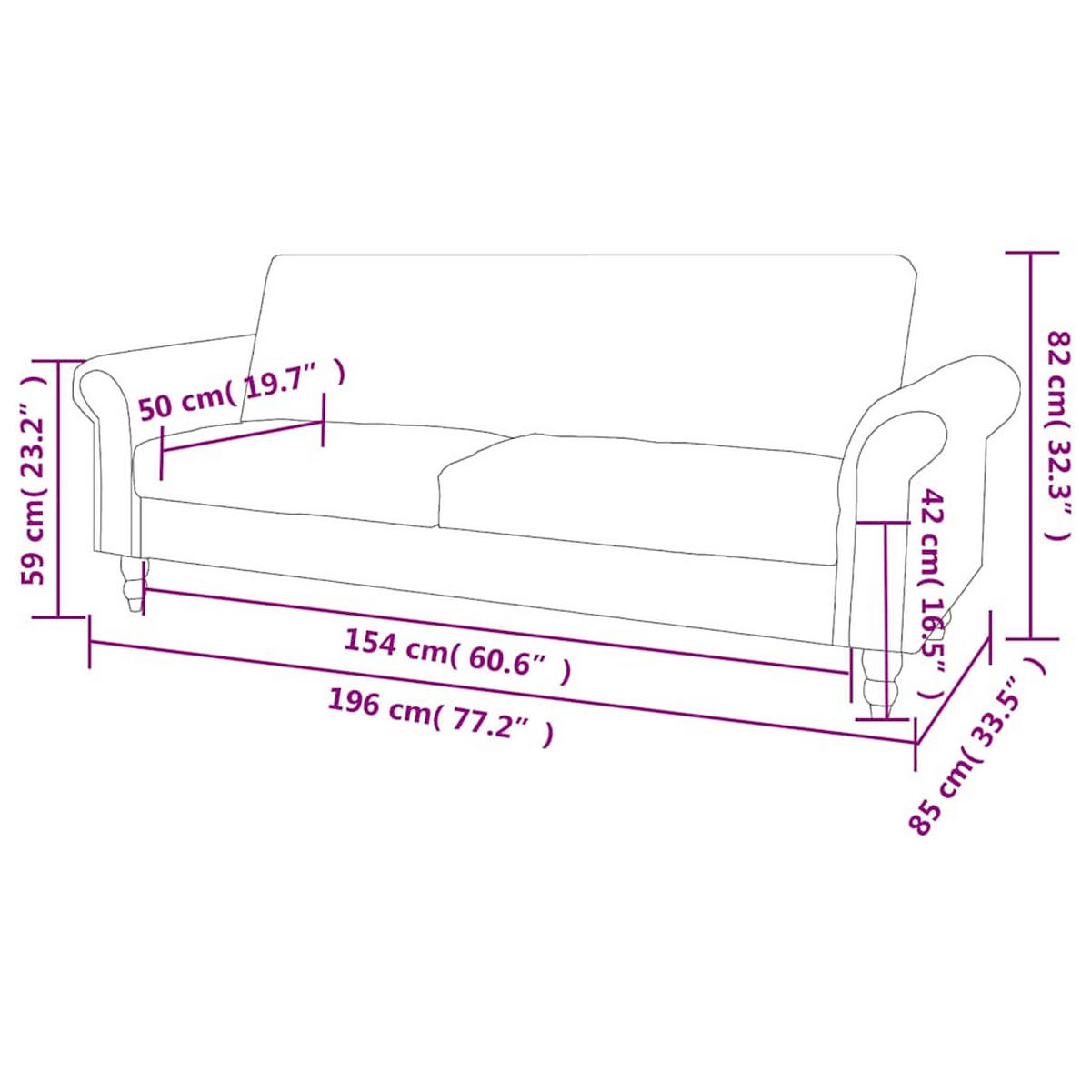 2-SITZER Schlafsofa Mit Armlehnen Künstliches Wildleder Braun - Braun, Leder (82/196/85cm) - vidaXL