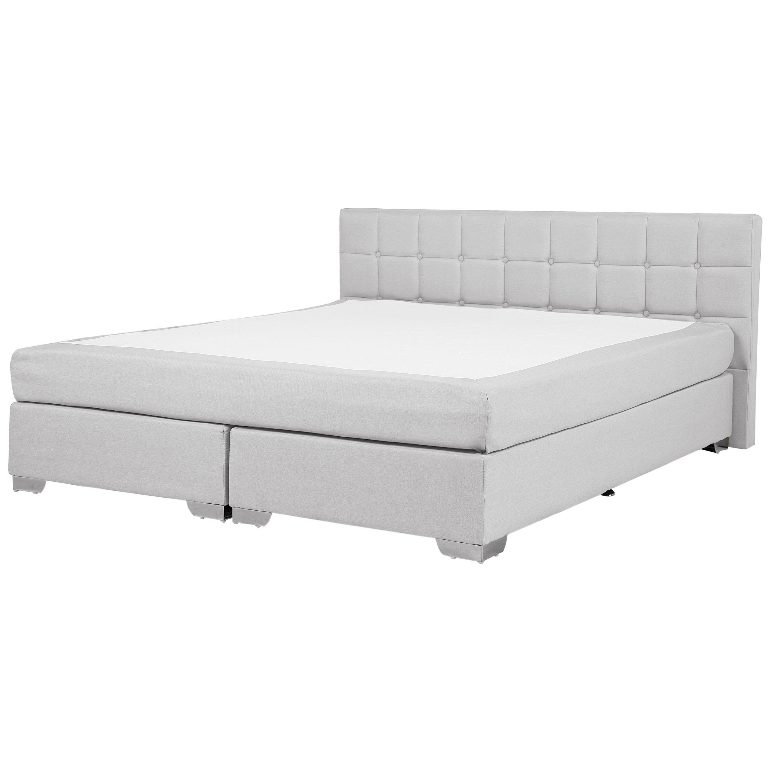 BOXSPRINGBETT 180/200cm Hellgrau Admiral - Hellgrau, Textil (180/200cm) - Beliani