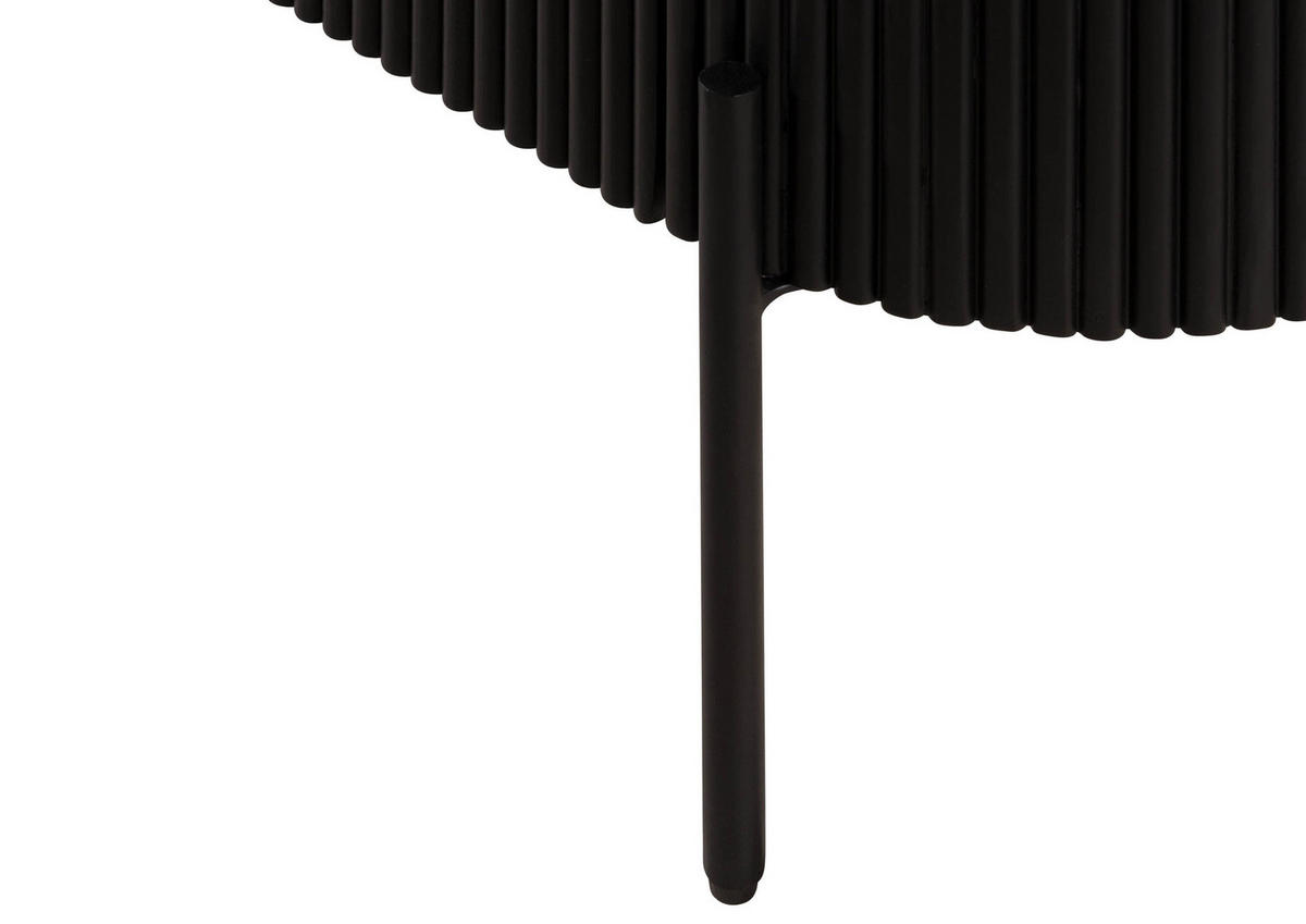 SIDEBOARD Mango 180x40x76 schwarz lackiert / Marmor weiß BARCELONA #101 - Schwarz, Holz (180/76/40cm) - Massivmoebel24