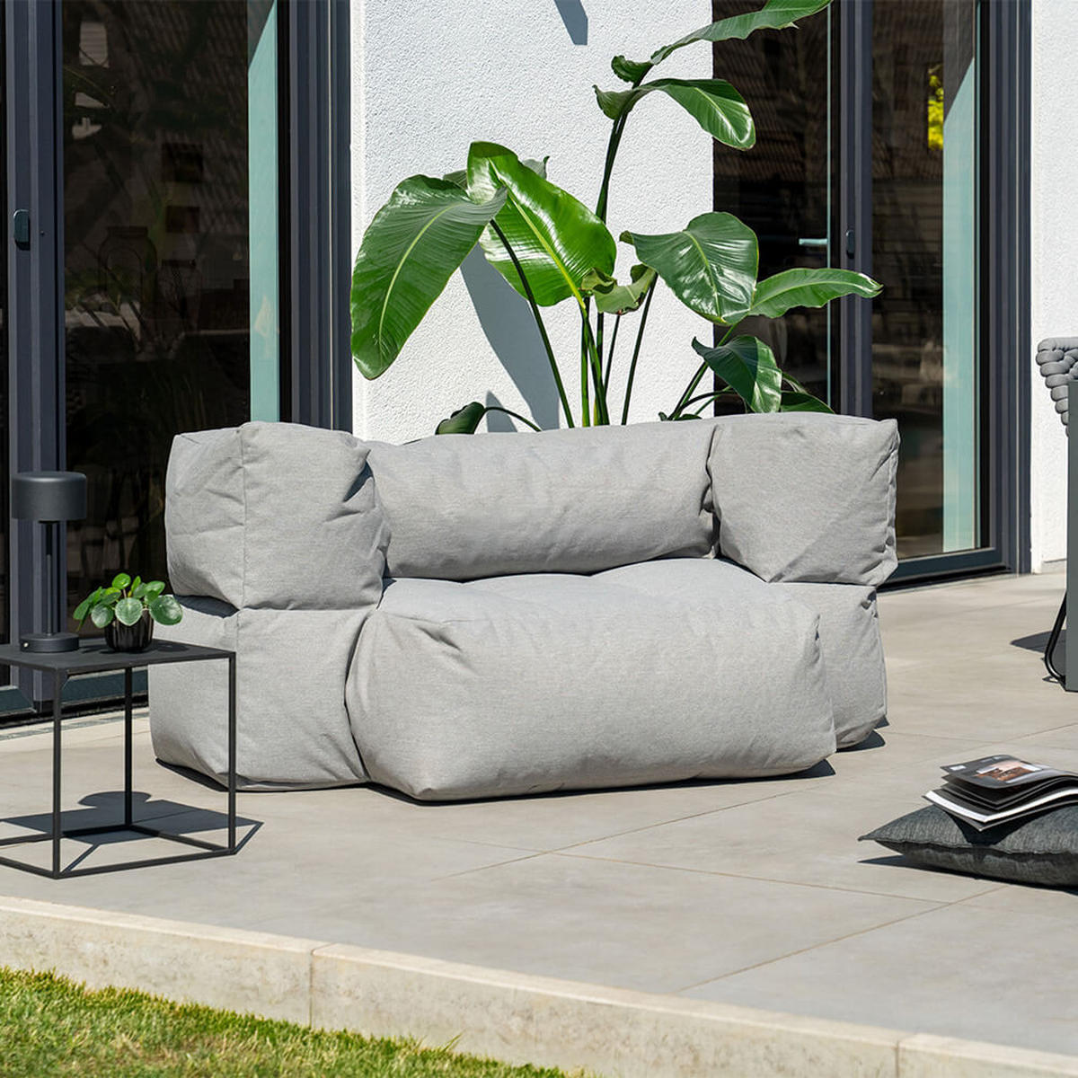 OUTDOOR Sitzsack HEAVEN - Hellgrau - Beige, Textil (152/100/76cm) - Home Deluxe