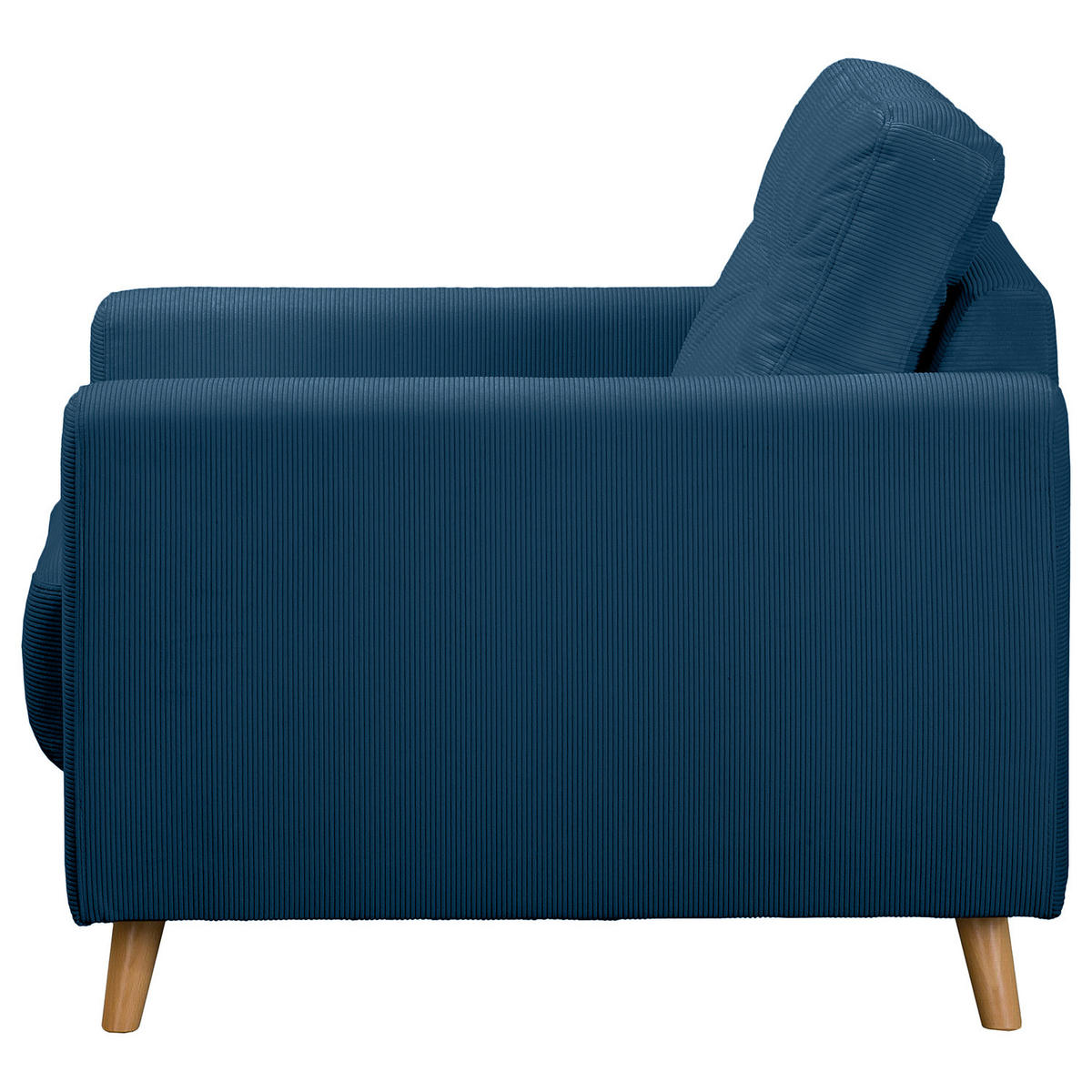 SESSEL - Blau/Honig, Holz/Textil (80/90/87cm) - home24