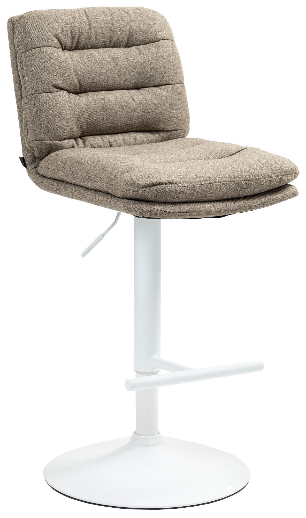 BARHOCKER TURIN Taupe Stoff Weiß - Taupe, Textil/Metall (42/94/56cm) - DELUKE