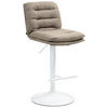 BARHOCKER TURIN Taupe Stoff Weiß - Taupe, Textil/Metall (42/94/56cm) - DELUKE