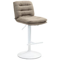 BARHOCKER TURIN Taupe Stoff Weiß - Taupe, Textil/Metall (42/94/56cm) - DELUKE