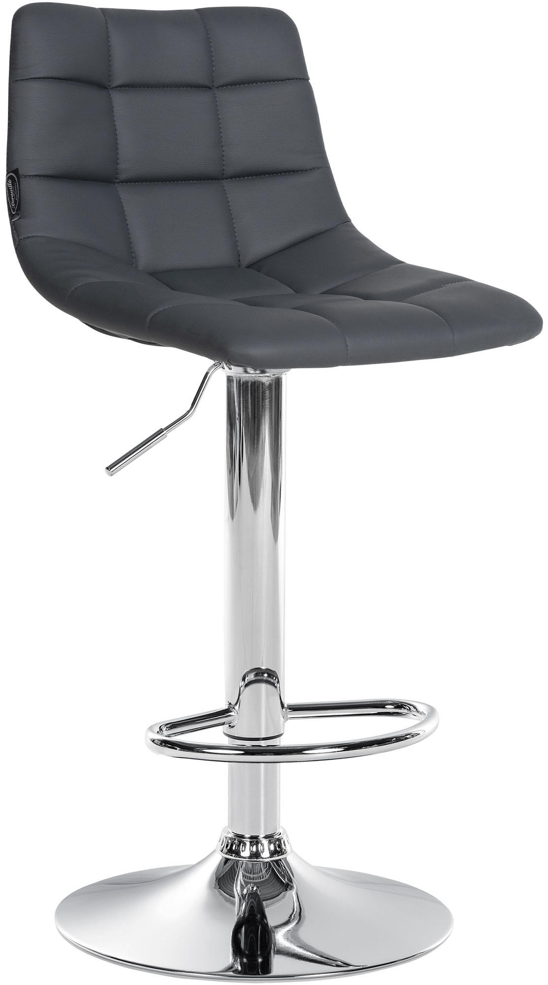 BARHOCKER Lederlook grau - Chromfarben/Grau, Textil/Metall (43/87/46.5cm) - CLP