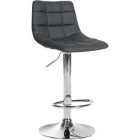 BARHOCKER Lederlook grau - Chromfarben/Grau, Textil/Metall (43/87/46.5cm) - CLP