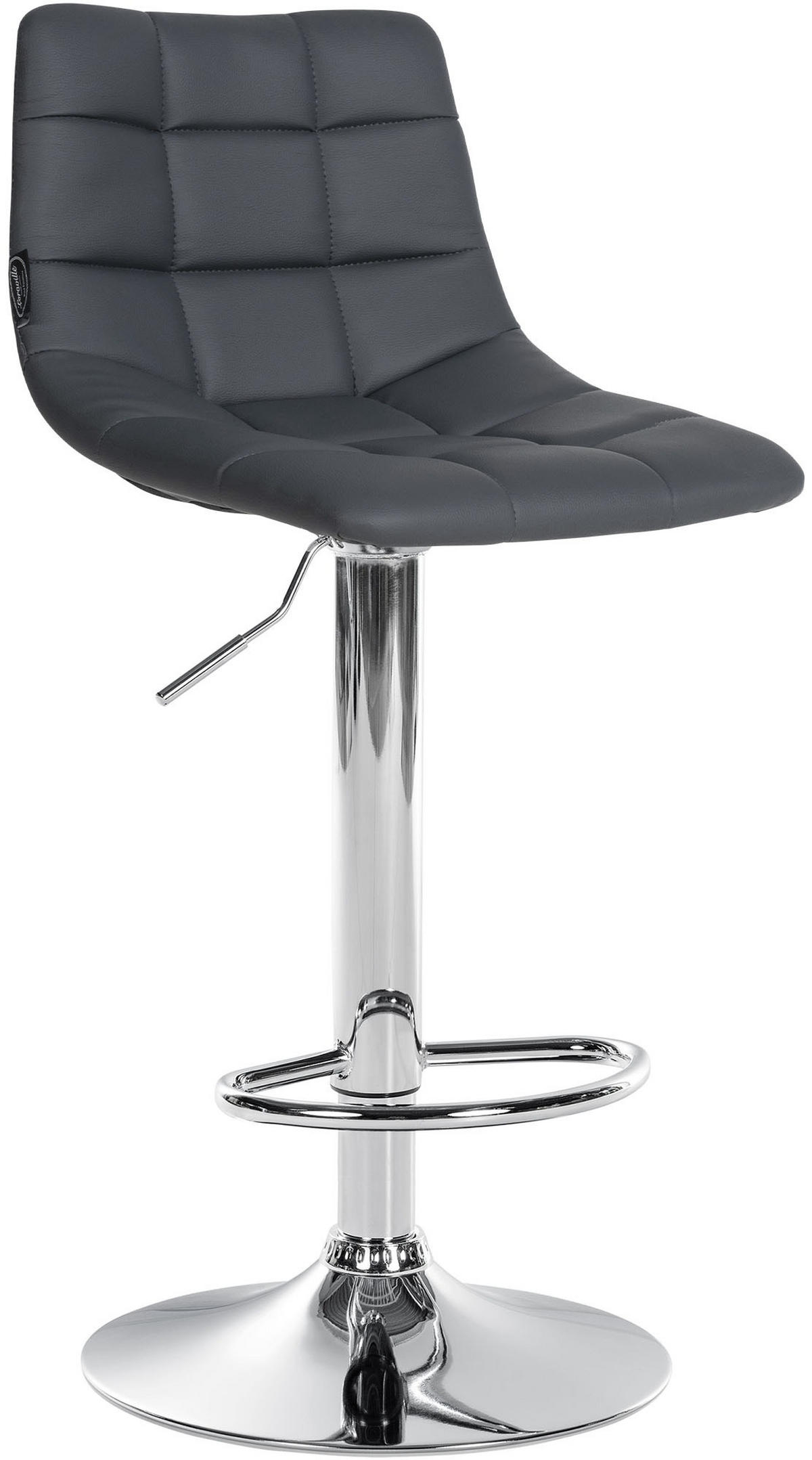 BARHOCKER Lederlook grau - Chromfarben/Grau, Textil/Metall (43/87/46.5cm) - CLP