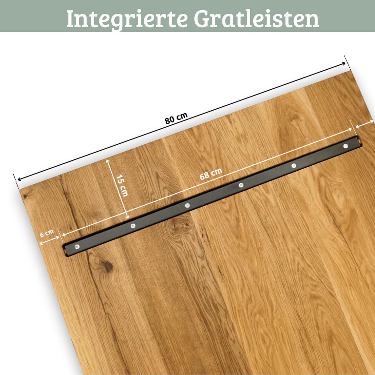 MASSIVHOLZPLATTE Eiche mit Baumkante ERIK 160x80 cm Tischplatte rechteckig - Braun, Holz (160/80/4cm) - DELUKE