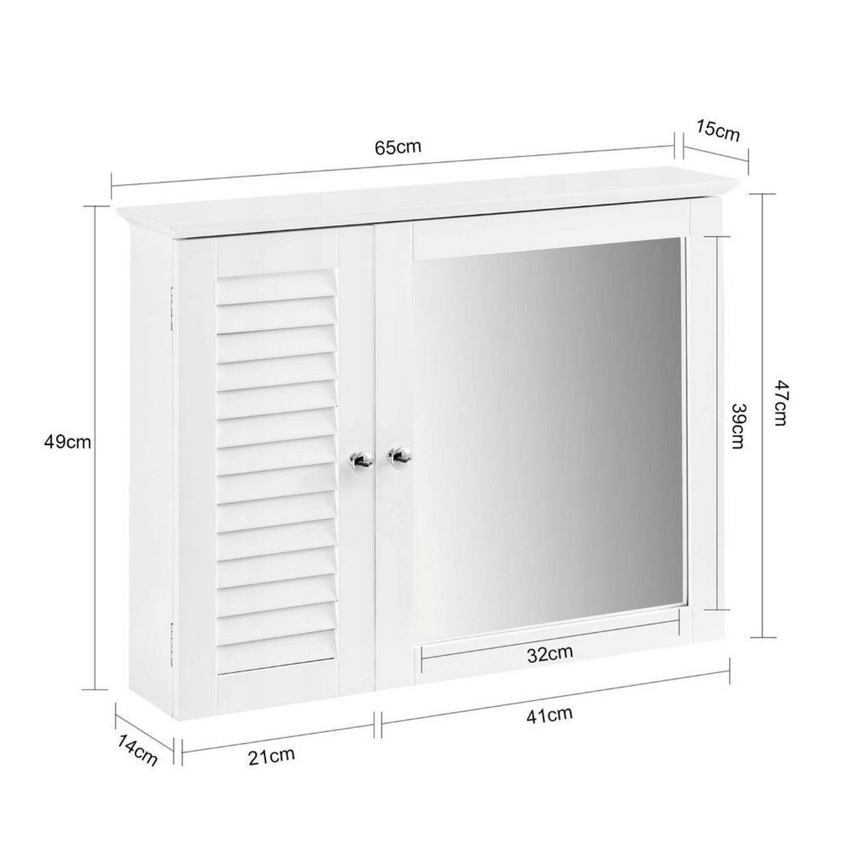 BADEZIMMERSCHRANK, weiß 65/15/49 cm - Weiß, Holzwerkstoff (65/49/15cm)
