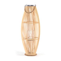 LATERNE Zya 90 Bambus, mit Henkel und Glaseinsatz naturfarben - Naturfarben, Holz (35/95/35cm) - CREEDWOOD