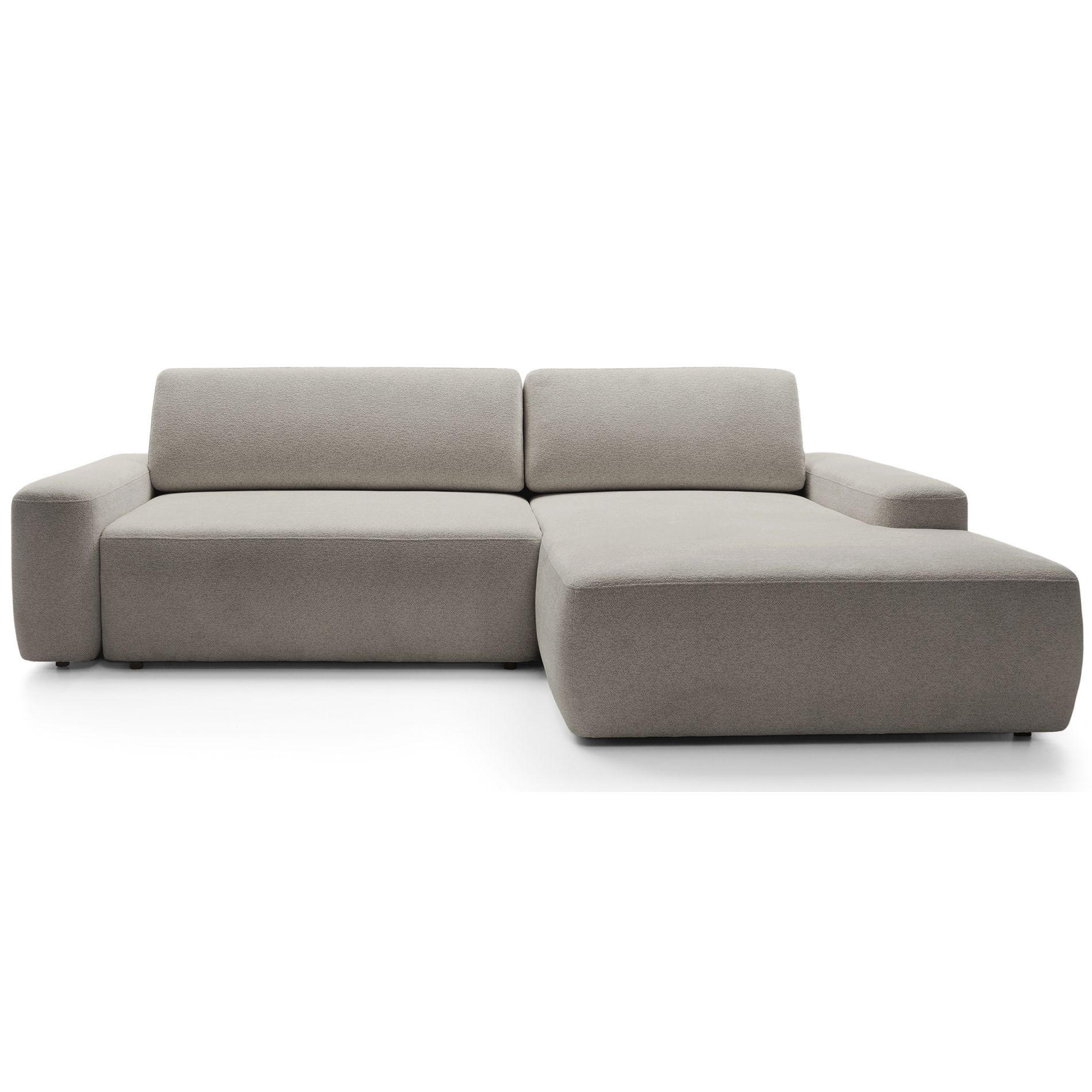 ECKSOFA Baleo Greige Chenille-Bezug - Taupe/Schwarz, Kunststoff/Textil (264/162cm) - Selsey