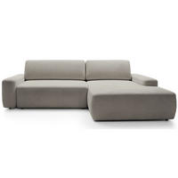 ECKSOFA Baleo Greige Chenille-Bezug - Taupe/Schwarz, Kunststoff/Textil (264/162cm) - Selsey
