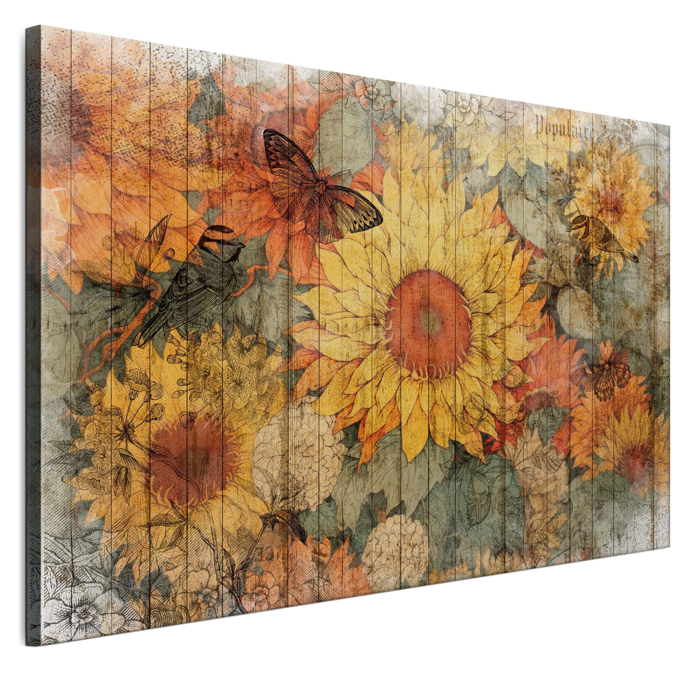 LEINWANDBILD Sonnenblumen 120x80 cm - Multicolor, Holz (120/80cm) - LUMASOUL
