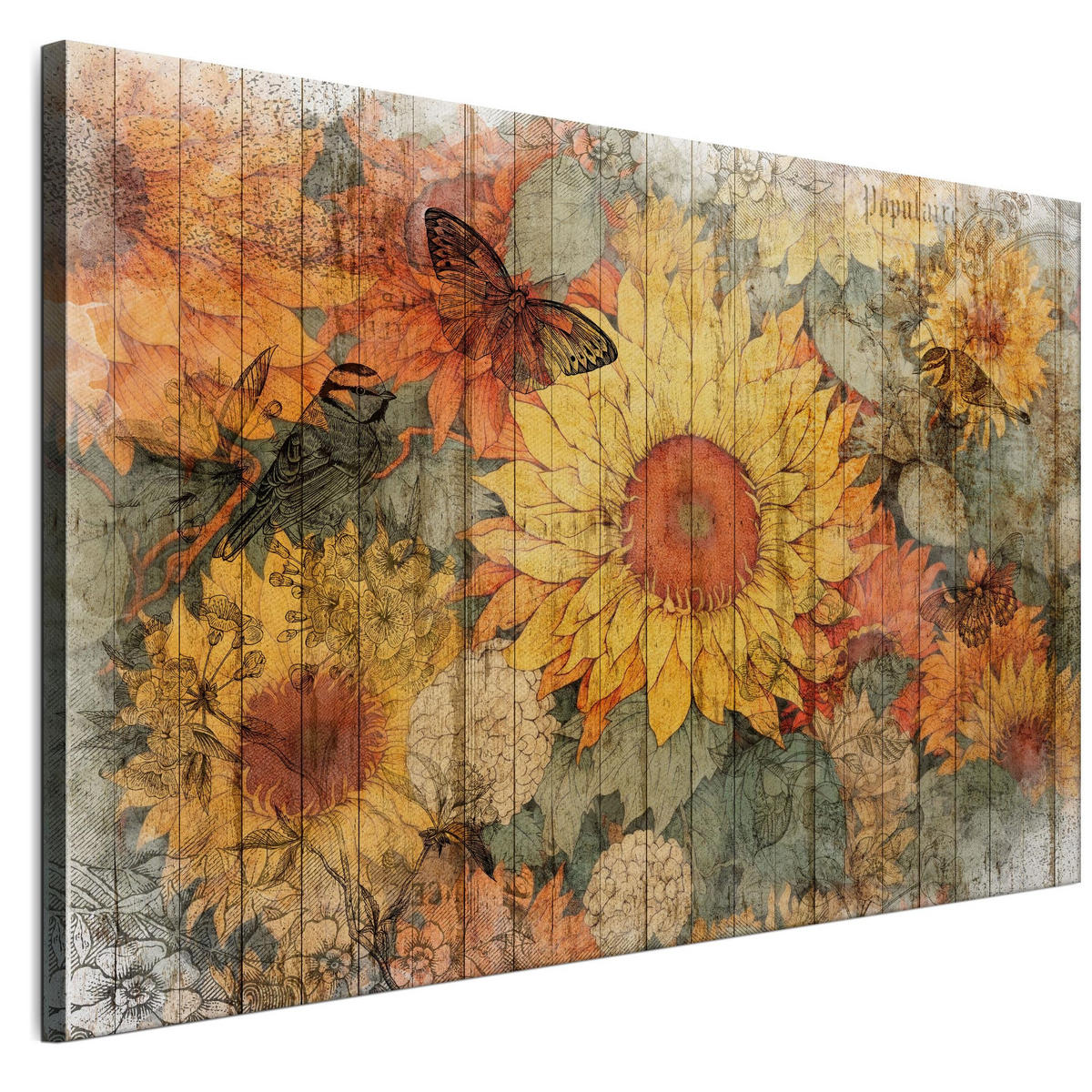 LEINWANDBILD Sonnenblumen 120x80 cm - Multicolor, Holz (120/80cm) - LUMASOUL