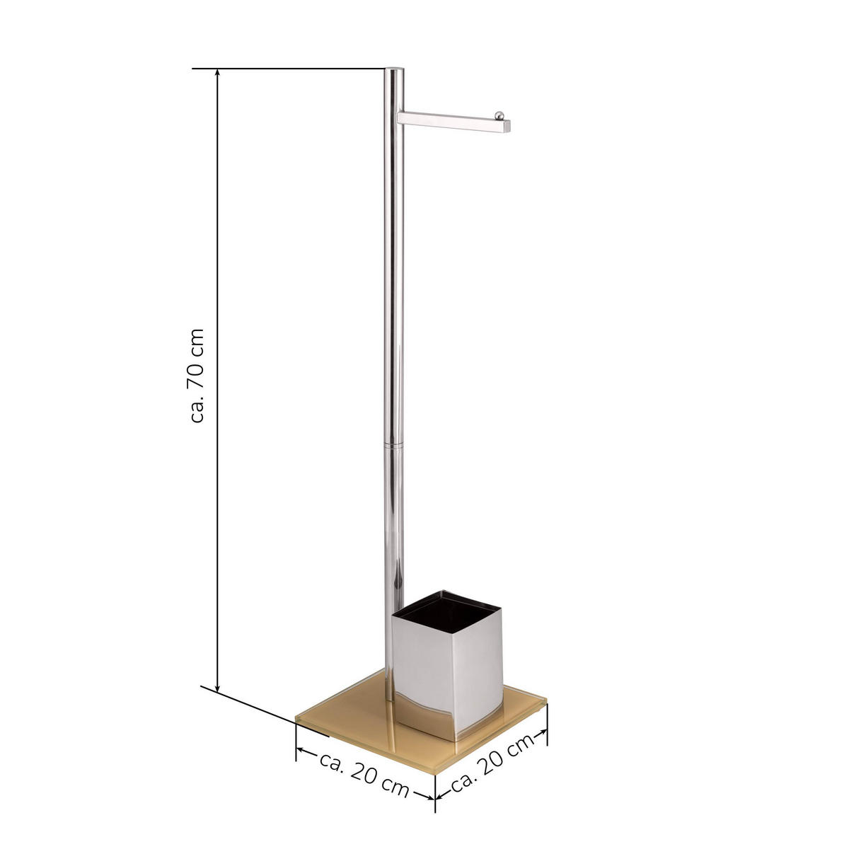 STAND-WC-GARNITUR, braun - Braun, Metall (20/70/20cm) - bremermann