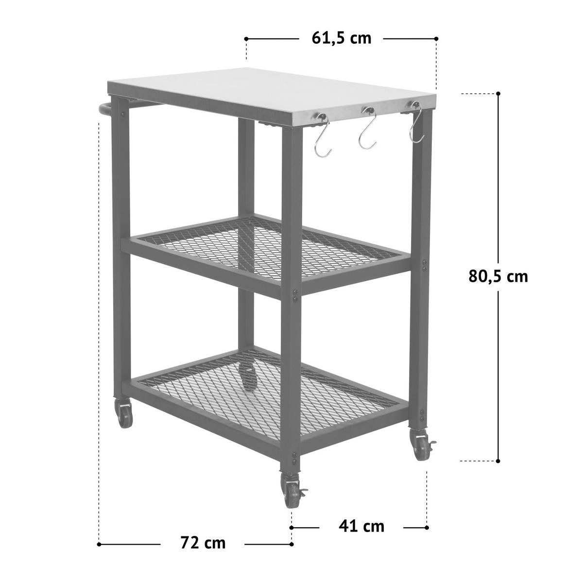 GRILLWAGEN NETIS - Schwarz, Metall (41/72/81cm) - TAINO