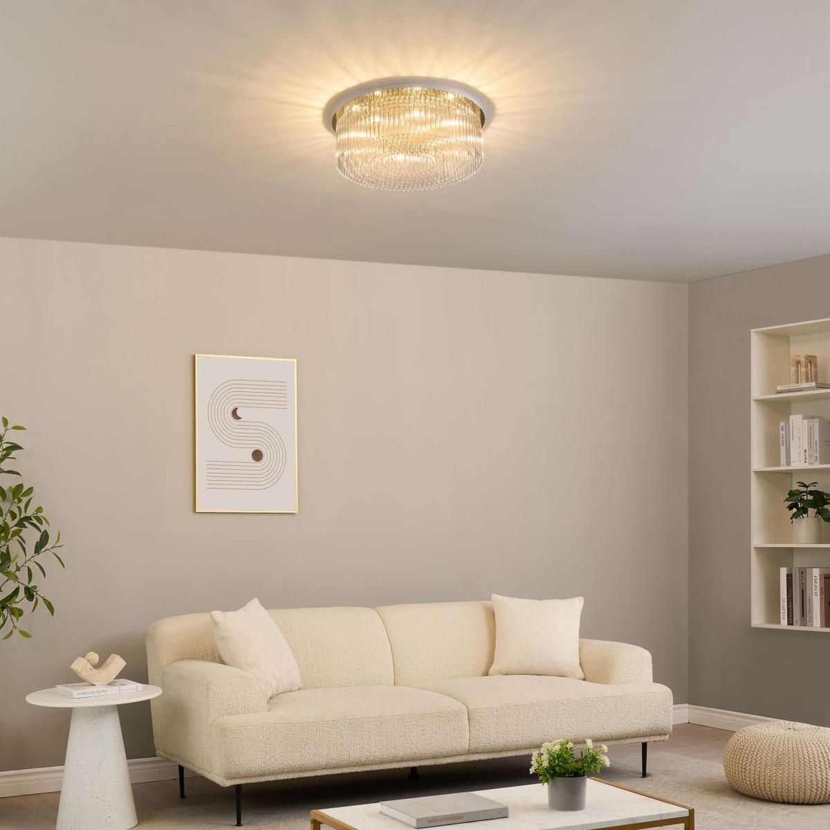 DECKENLEUCHTE Sandrilla, Transparent und goldfarben, 20.5cm - Transparent, Glas (20/62/20.5cm) - KOSILUM