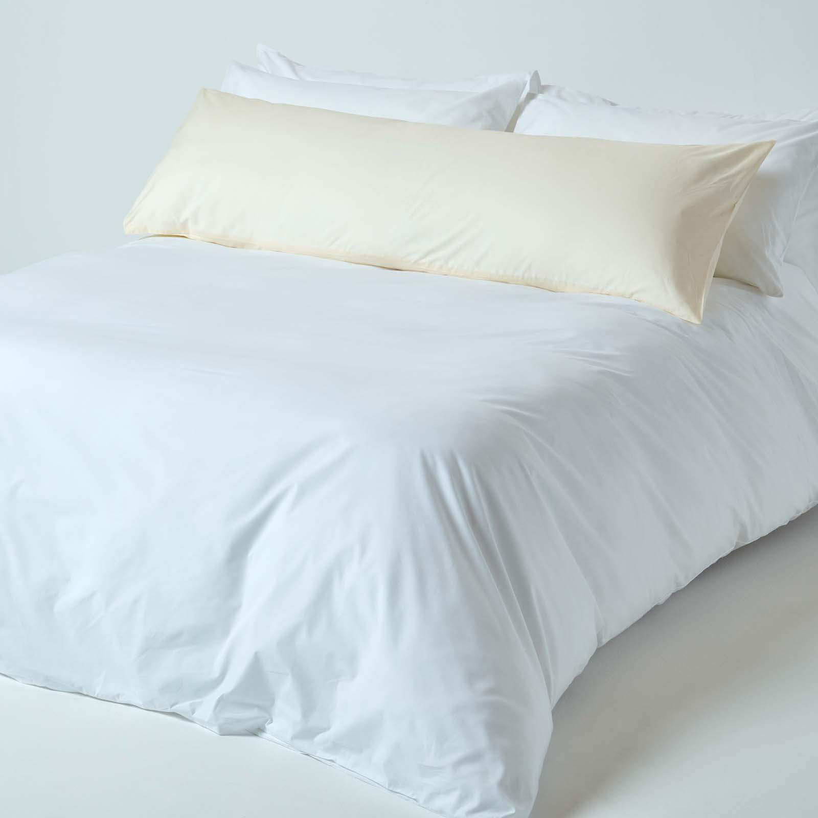 SEITENSCHLÄFERKISSENBEZUG Perkal, Fadendichte 200, 48/136 cm - Creme, Textil (50/140cm) - Homescapes