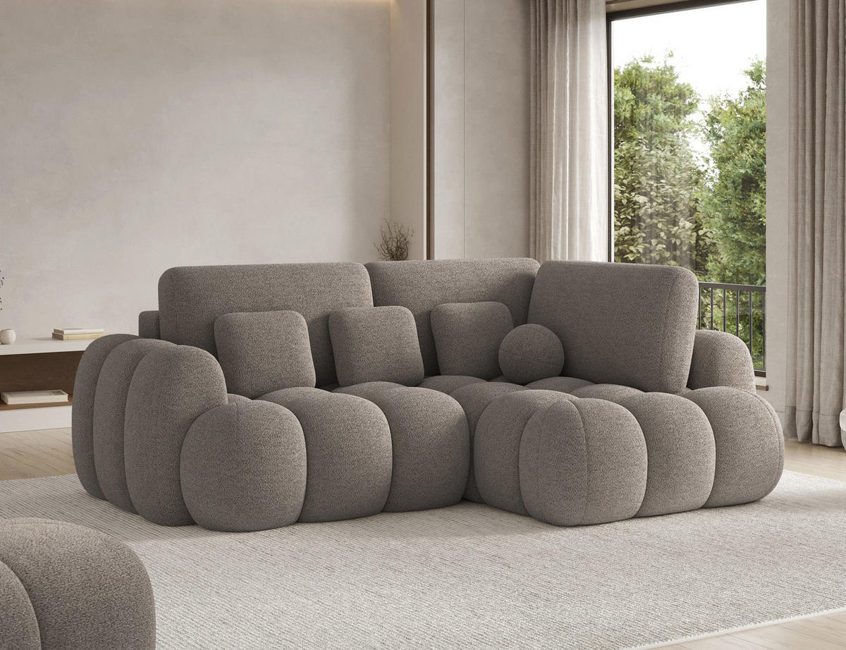 ECKSOFA COZION L-Form mit Schlaffunktion & Bettkasten – Modernes 3-Sitzer Sofa, HR-Kaltschaum, Wellenfederung, 267 × 165 cm - Schwarz/Braun, Kunststoff (267/165cm) - Wohnideebilder