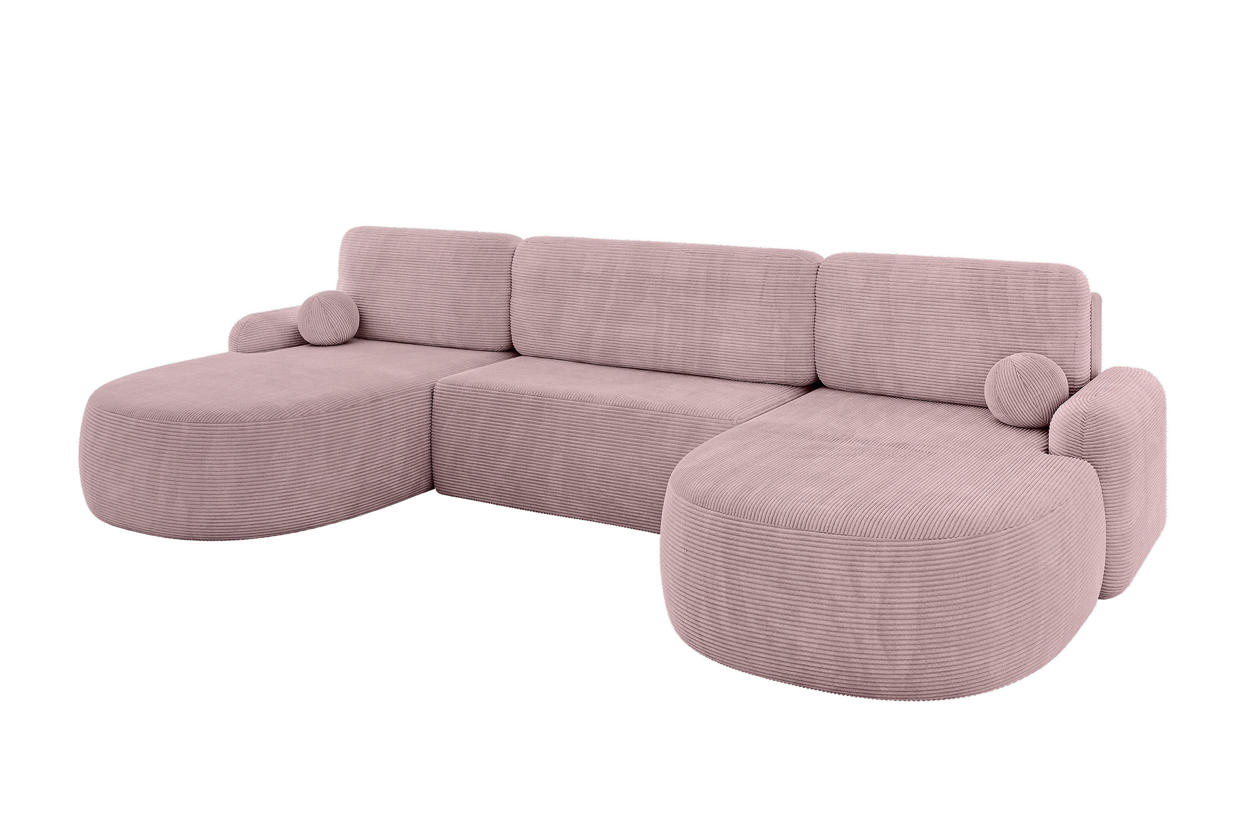 WOHNLANDSCHAFT mit Schlaffunktion und Bettkasten LIRA-U - 335x172x89 Rosa - Rosa, Holzwerkstoff/Textil (335/89/172cm) - ALTDECOR