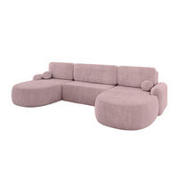 WOHNLANDSCHAFT mit Schlaffunktion und Bettkasten LIRA-U - 335x172x89 Rosa - Rosa, Holzwerkstoff/Textil (335/89/172cm) - ALTDECOR